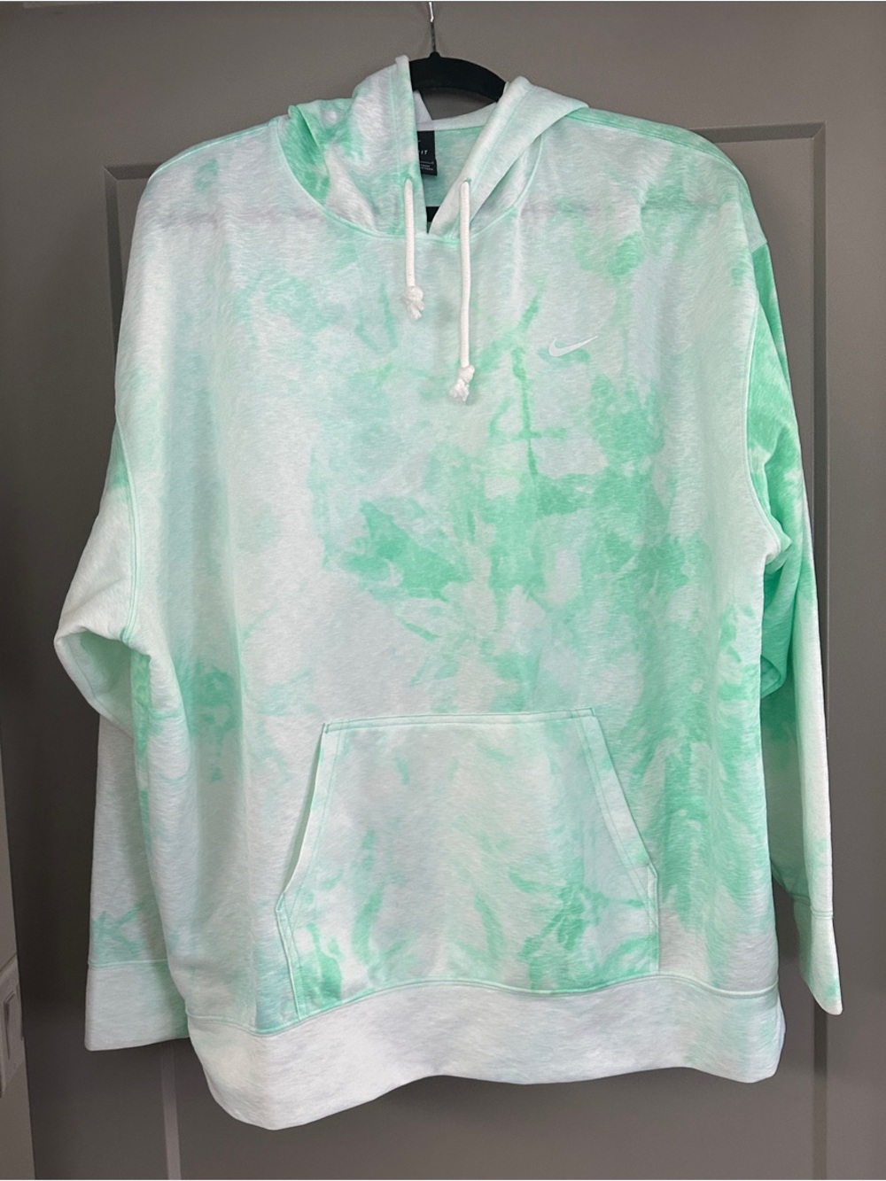 Nike Mint Green and White Tie-Dye Hoodie